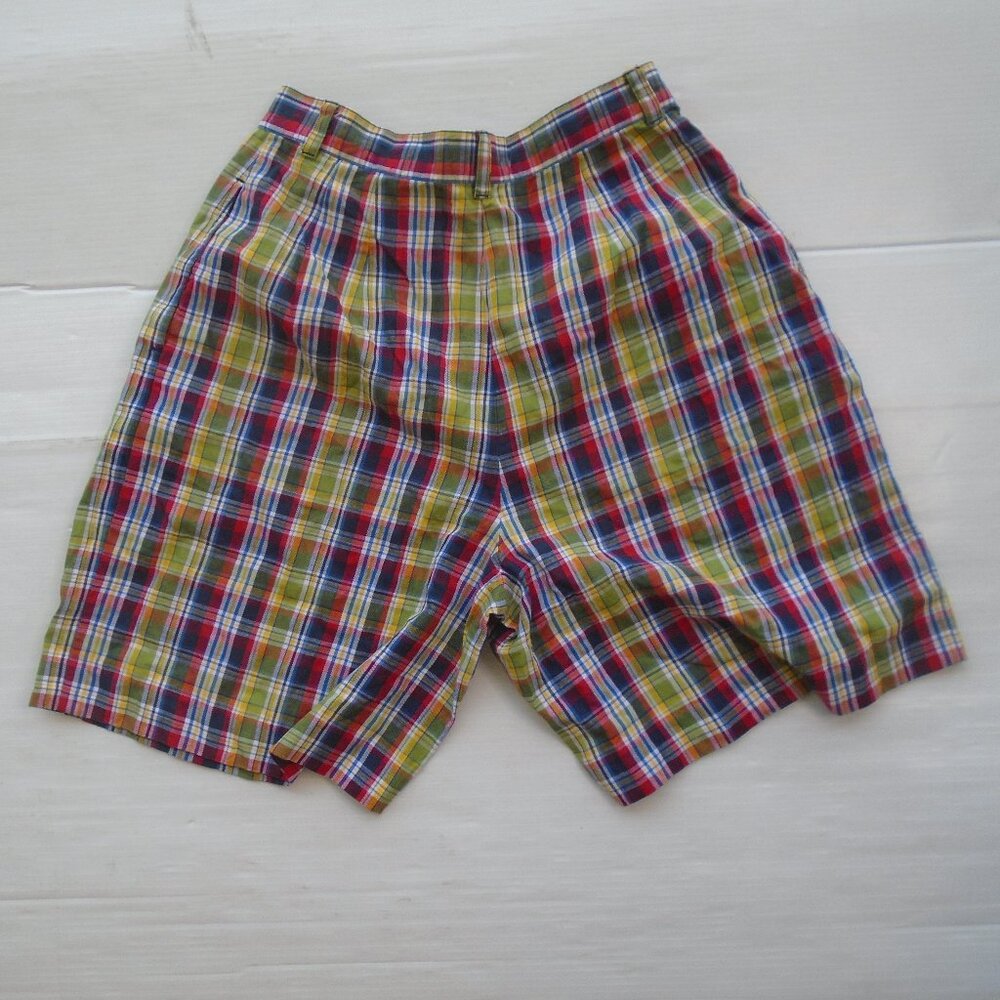 vintage Cambridge Dry Goods Company Womens Plaid Shorts Size 10 Multicolor